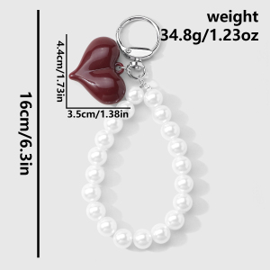 1 Perle En Résine En Forme De Cœur, Breloque Pour Sac h5 Image2