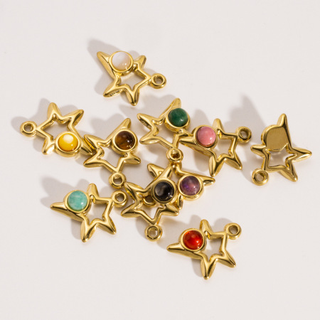 Pendentif femme étanche en acier inoxydable ajouré de forme irrégulière à faire soi-même (1 pièce) 2