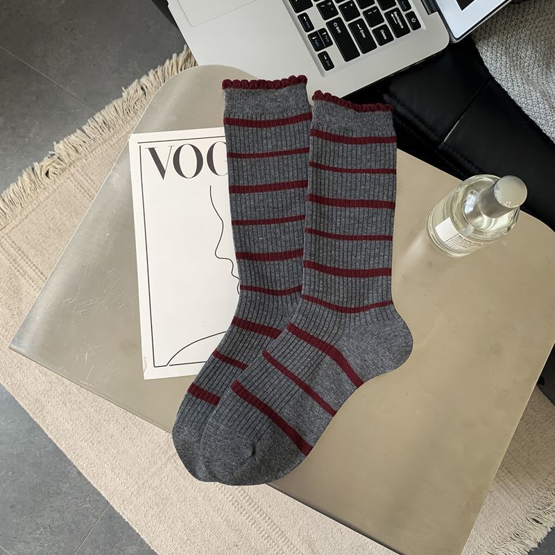 1 Paire De Chaussettes Mi-Mollet Cut Red Heart Pour Femmes 