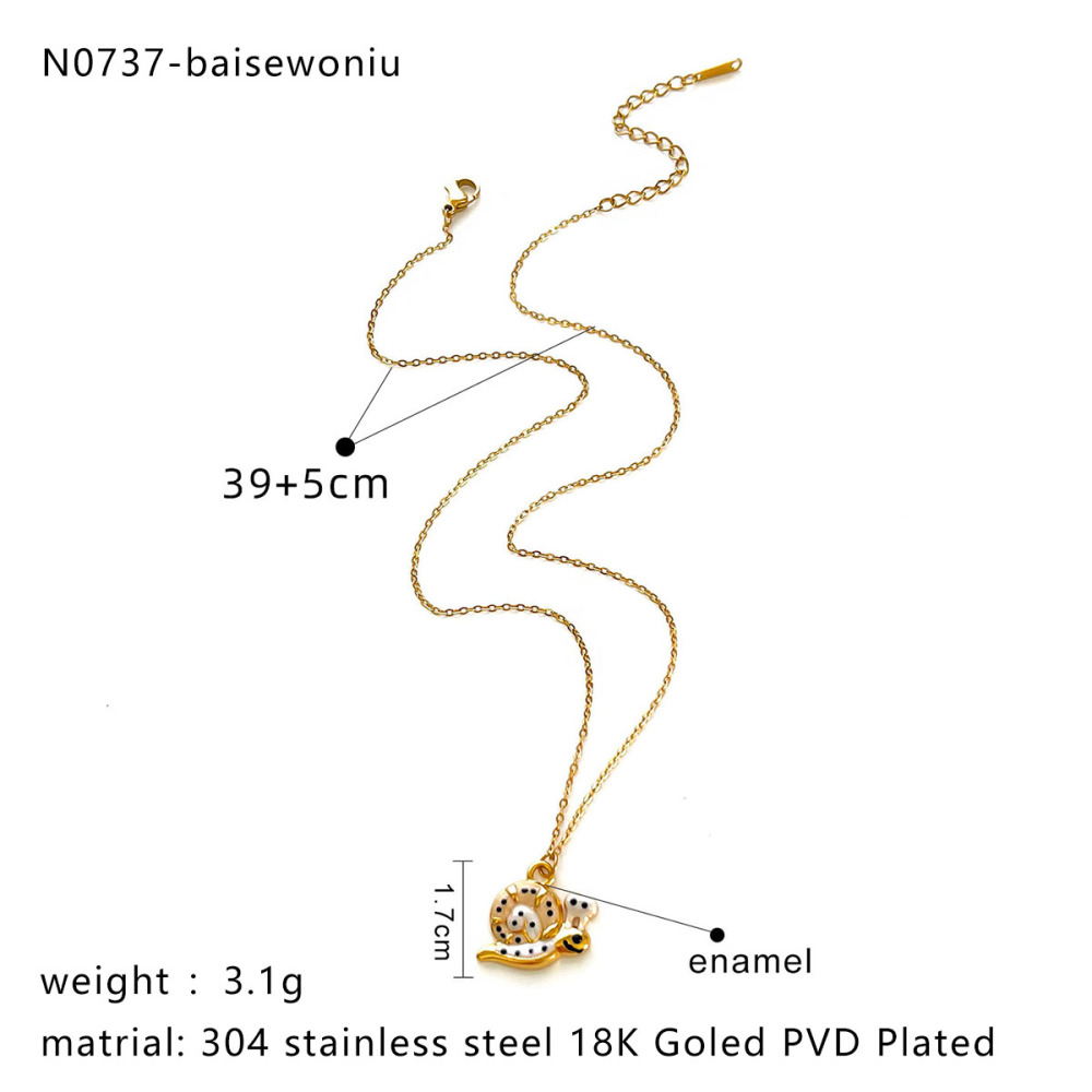 Collier Pendentif Animal En Acier Inoxydable Émaillé Étanche (1 Pièce) Image2