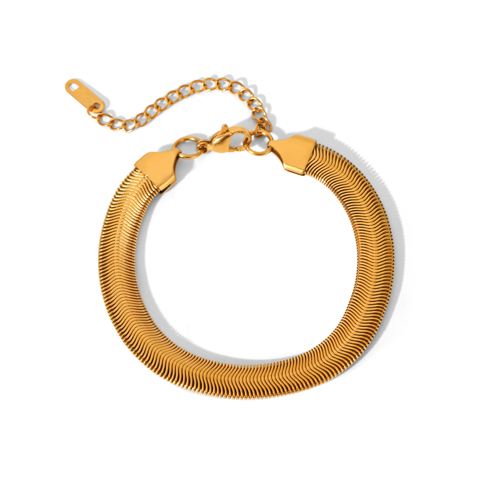 Bracelet Chaîne Torsadée En Acier Inoxydable Étanche Couleur Or (1 Pièce) 