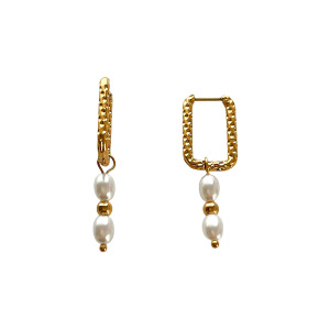 Boucles D'Oreilles À Perles Couleur Or (1 Paire) h5 