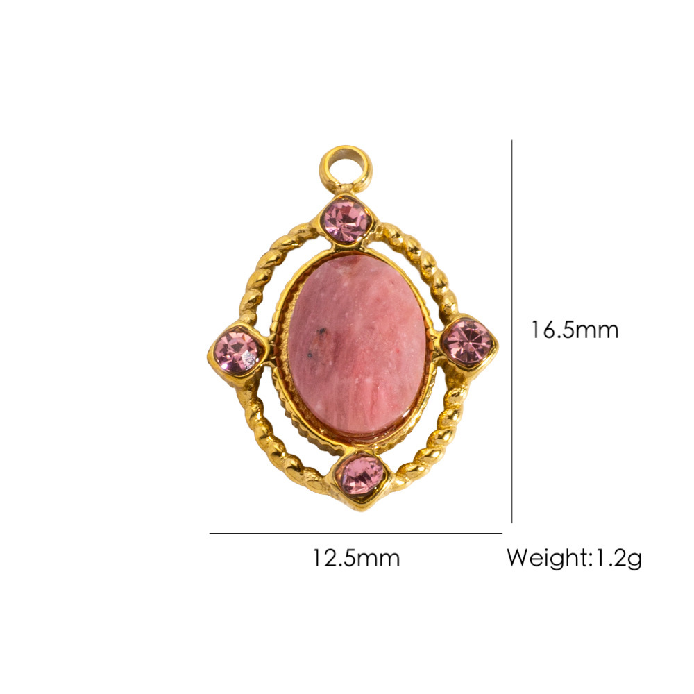 Pendentif Femme Étanche En Acier Inoxydable, Style Rétro Rond, Collection Classique (1 Pièce) 