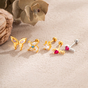 Boucles D'Oreilles Papillon En Cuivre Et Zircon Pour Femme (1 Pièce) h5 Image4