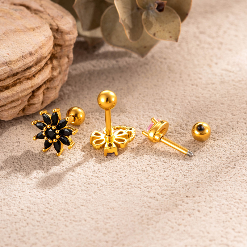 Boucles D'Oreilles Pendantes Délicates En Cuivre Et Zircon, Pour Femme (1 Pièce). Image3