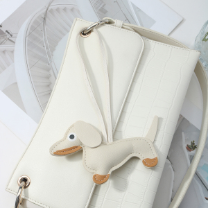 1 Breloque De Sac En Cuir Pour Femme, Motif Chiot Rétro h5 Image5