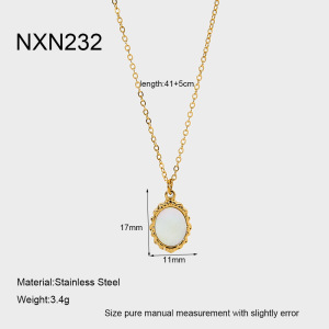 Collier Pendentif Coquillage Couleur Or, Style Rétro, En Acier Inoxydable, Étanche, Avec Chaîne Simple (1 Pièce) h5 