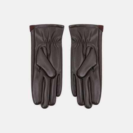 1 paire de gants pour femmes en PU de couleur unie 2