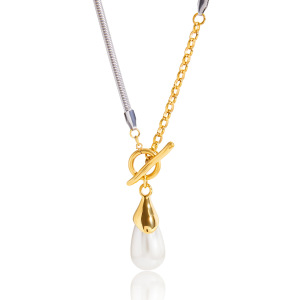 Collier Pendentif Femme En Acier Inoxydable Doré, Imperméable, En Forme De Goutte (1 Pièce) h5 