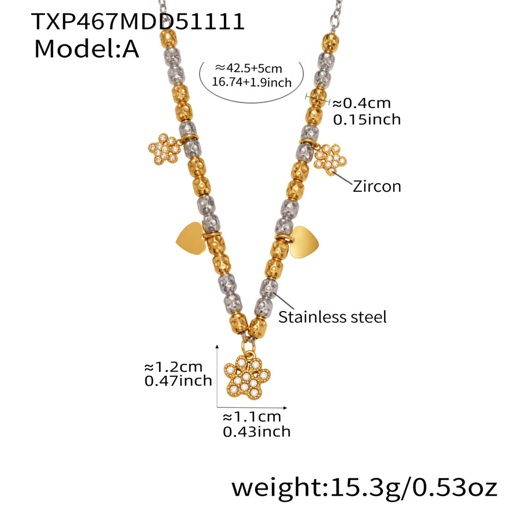 Ensembles De Bijoux Délicats Pour Femmes En Acier Titane Et Zircon, Mêlant Or Et Argent.