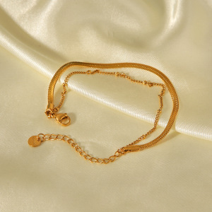 Bracelet Classique En Acier Inoxydable Étanche Couleur Or (1 Pièce) h5 Image5