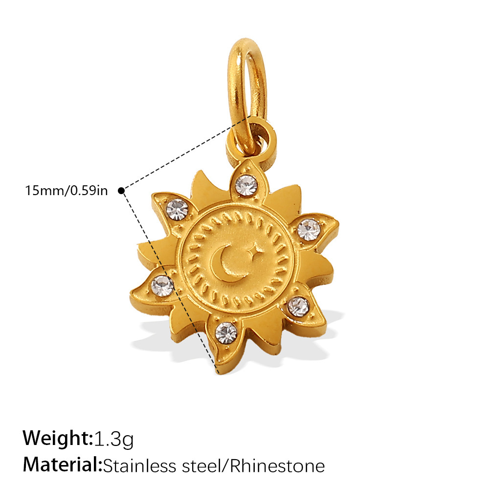 Pendentif Cœur En Acier Inoxydable Étanche Couleur Or (1 Pièce) 