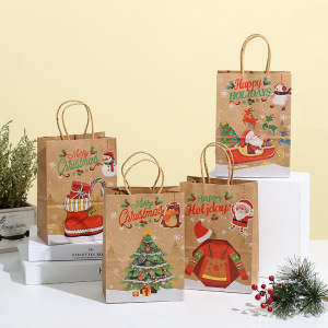 1 Sac D'Emballage De Fête En Papier Kraft De Noël h5 Image3
