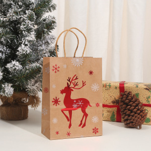 1 Sac D'Emballage De Fête En Papier Kraft De Noël h5 Image2