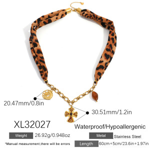Collier Pendentif Femme Croix Lune Quotidienne En Acier Inoxydable Étanche (1 Pièce) h5 