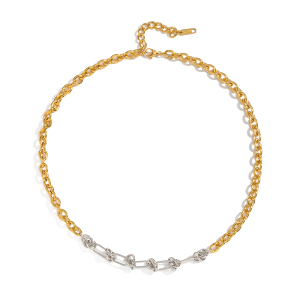 Collier Chaîne Étanche En Acier Inoxydable Torsadé Multicolore (1 Pièce) h5 Image5