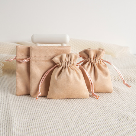 Pochette à bijoux en velours suédé avec cordon de serrage (1 pièce) 2