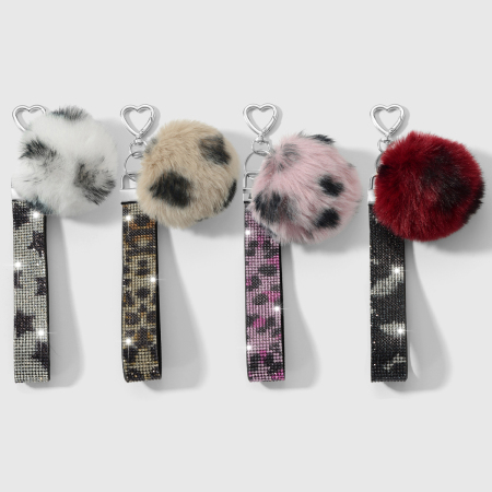 1 breloque de sac en peluche léopard rétro