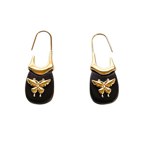 1 Paire De Boucles D'Oreilles Pendantes En Bois Avec Nœud Papillon h5 