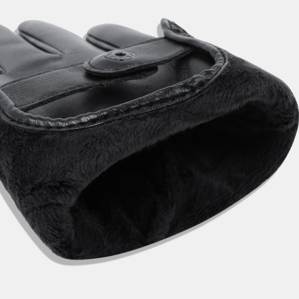 1 Paire De Gants Pour Femmes En Pu Ajourés De Couleur Unie h5Image4
