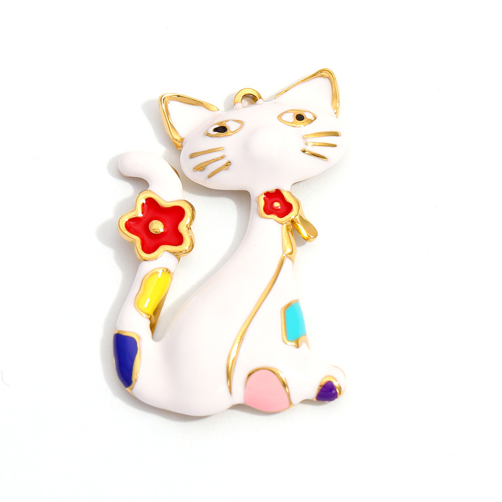 Pendentif Femme Diy En Acier Inoxydable Étanche, Motif Œil Du Diable, Chaton Et Bébé Éléphant Image5