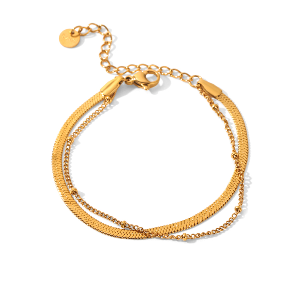 Bracelet Classique En Acier Inoxydable Étanche Couleur Or (1 Pièce)