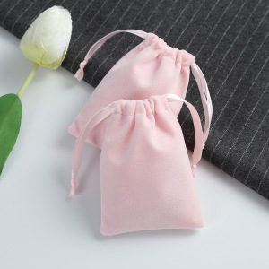 Pochette À Bijoux En Flanelle Rose À Cordon (1 Pièce) h5 Image3