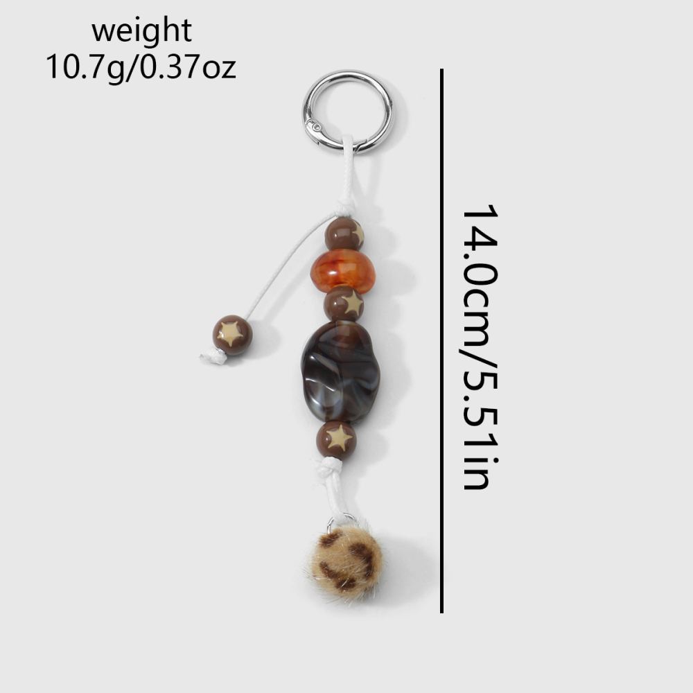 1 Breloque Délicate En Résine À Motif Léopard Et Étoile Pour Sac À Main Femme Image2
