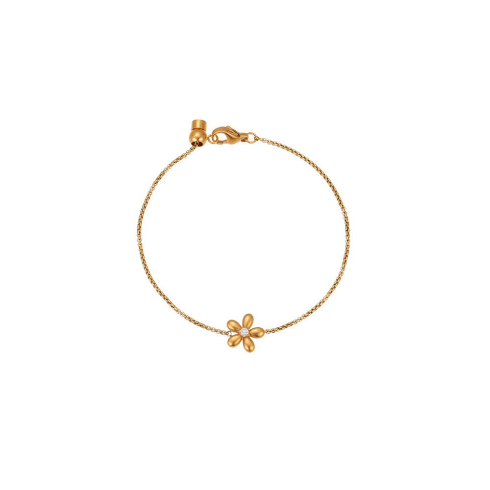Ensemble De Bijoux Pour Femme Daily Flower En Acier Inoxydable Étanche Couleur Or (1 Pièce) Image5