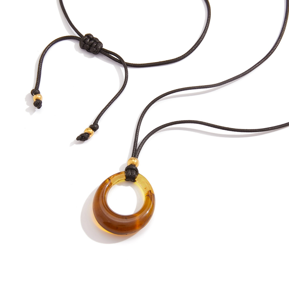 Collier Long Rond En Résine Pour Femme (1 Pièce)