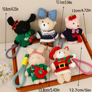 1 Pièce - Pull De Noël Mignon, Écharpe Et Peluche Ours En Peluche - Porte-Clés Pour Sac Femme h5 Image5