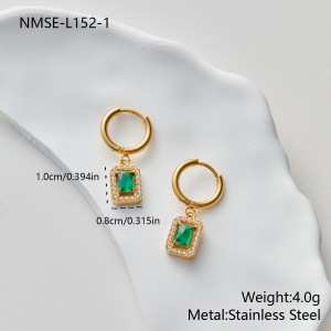 Boucles D'Oreilles Pendantes Rectangulaires En Acier Inoxydable Imperméable, Couleur Assortie, Pour Femme (1 Pièce). h5