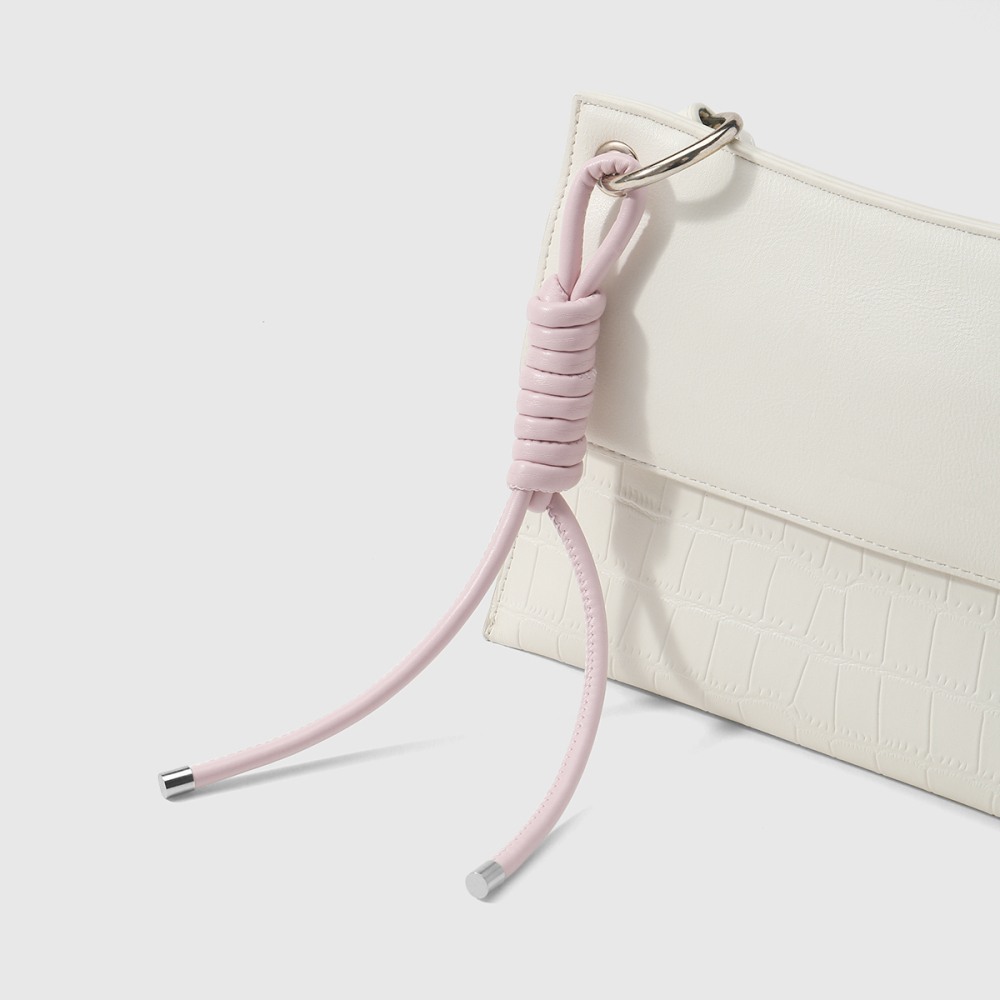 1 Breloque Pour Sac Femme En Cuir Tissé À Imprimé Léopard, Couleur Unie Et Résistante Image6