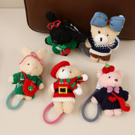 1 pièce - Pull de Noël mignon, écharpe et peluche ours en peluche - Porte-clés pour sac femme