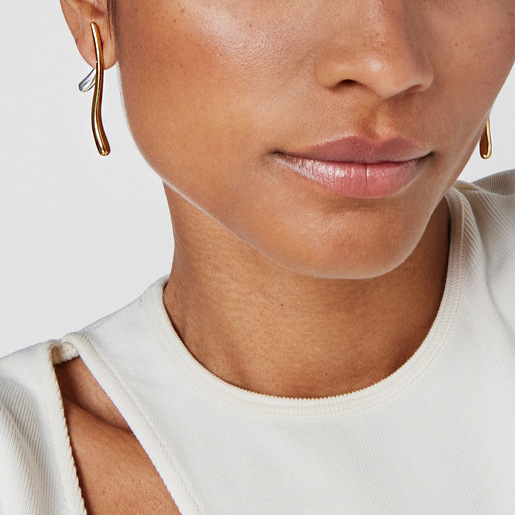 Boucles D'Oreilles Puces Pour Femme, Couleur Or Et Argent, En Acier Inoxydable Étanche, Portées Au Quotidien (1 Paire). h5Image5