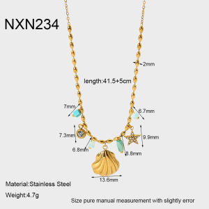 Collier Pendentif Femme En Acier Inoxydable Doré, Orné D'Un Zircon Et Serti D'Une Chaîne Étoile (1 Pièce) h5