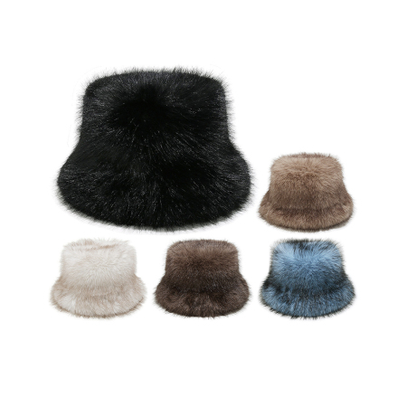 Chapeau de pêcheur rétro en peluche à dégradé de couleurs (1 pièce)