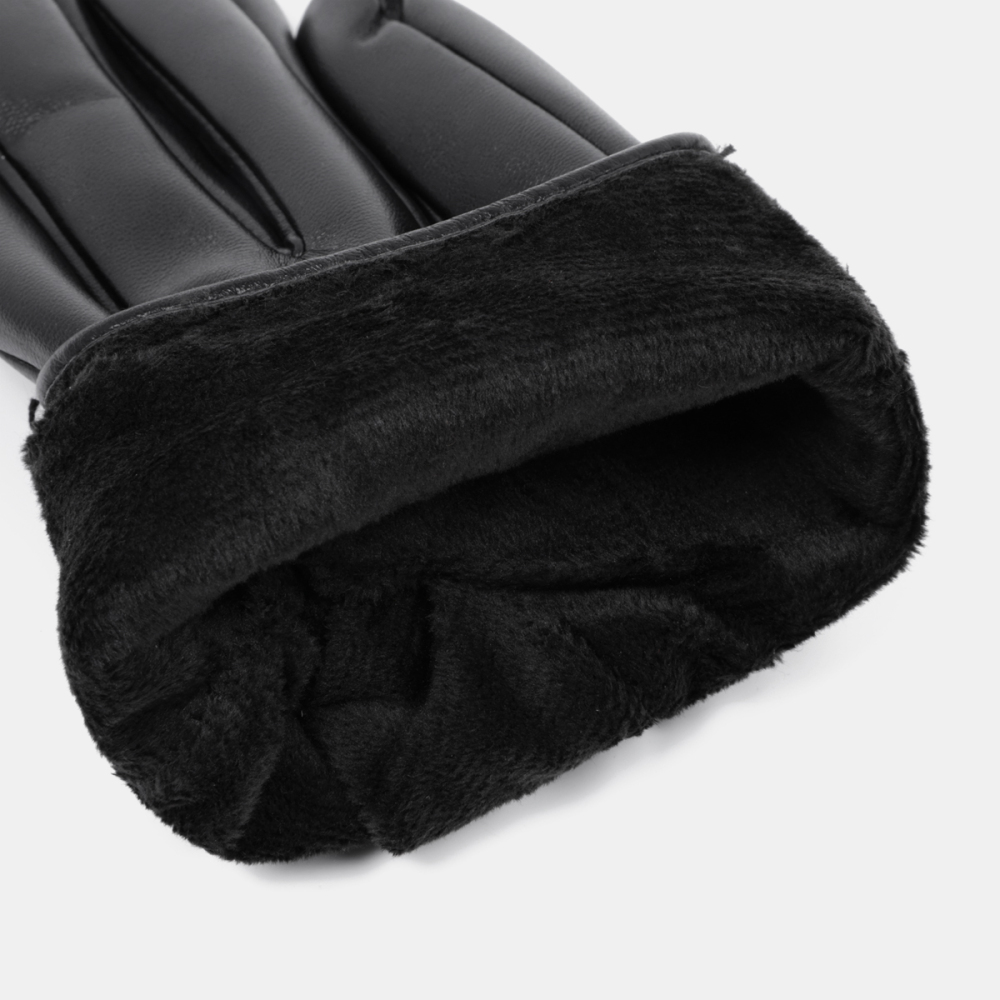 1 Paire De Gants Pour Femmes En Pu À Chaînette De Style Punk Et De Couleur Unie Image5