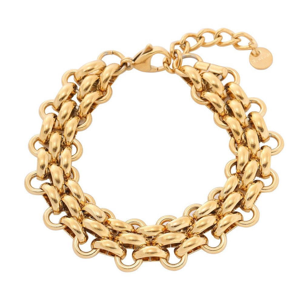 Ensemble De Bijoux Pour Femmes En Acier Inoxydable Tissé, Forme Irrégulière De Cœur Et Cercle, Étanche Image5