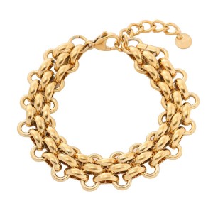 Ensemble De Bijoux Pour Femmes En Acier Inoxydable Tissé, Forme Irrégulière De Cœur Et Cercle, Étanche h5 Image5