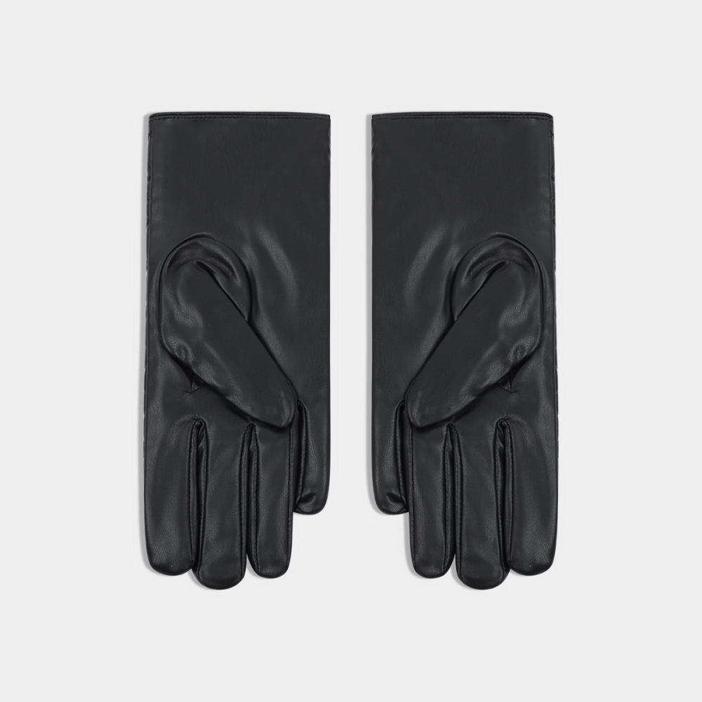 1 Paire De Gants Élégants À Carreaux En Pu Pour Femmes Image2