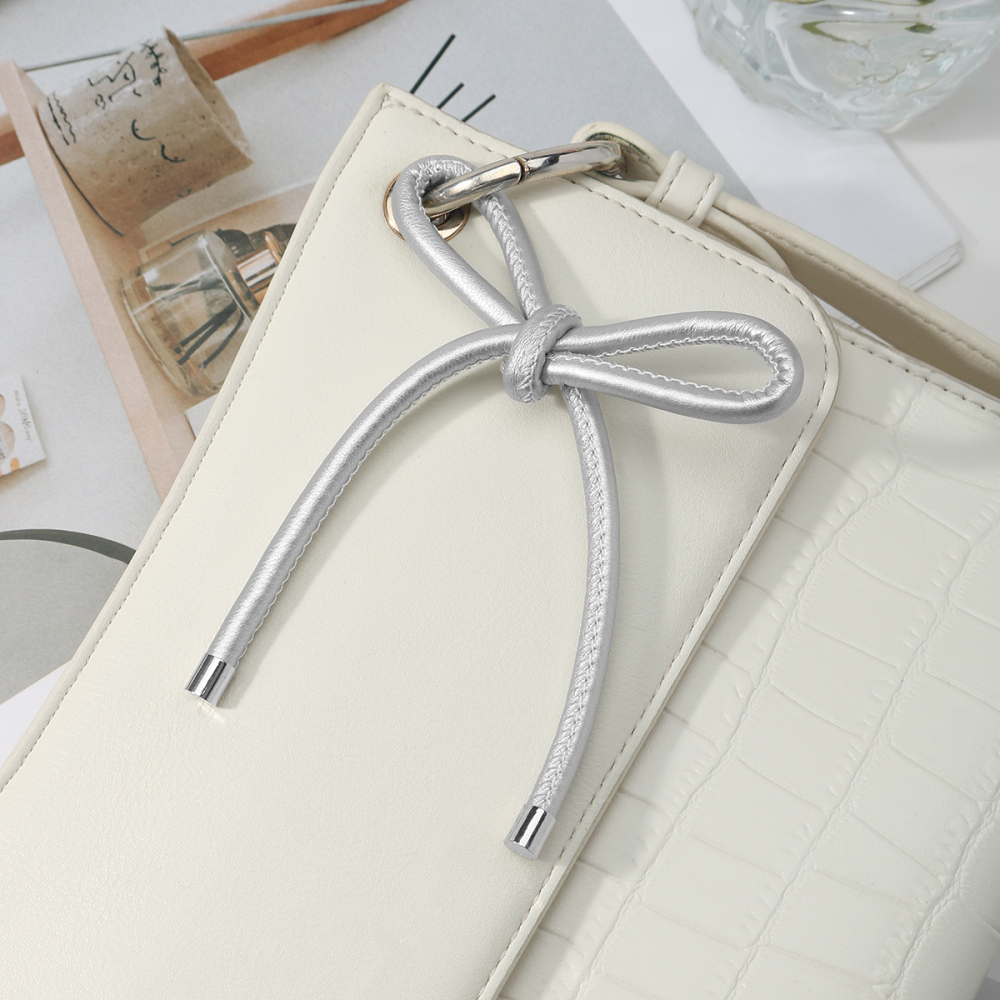 1 Breloque Pour Sac À Main Femme En Cuir Uni, Nœud Papillon Simple Image7