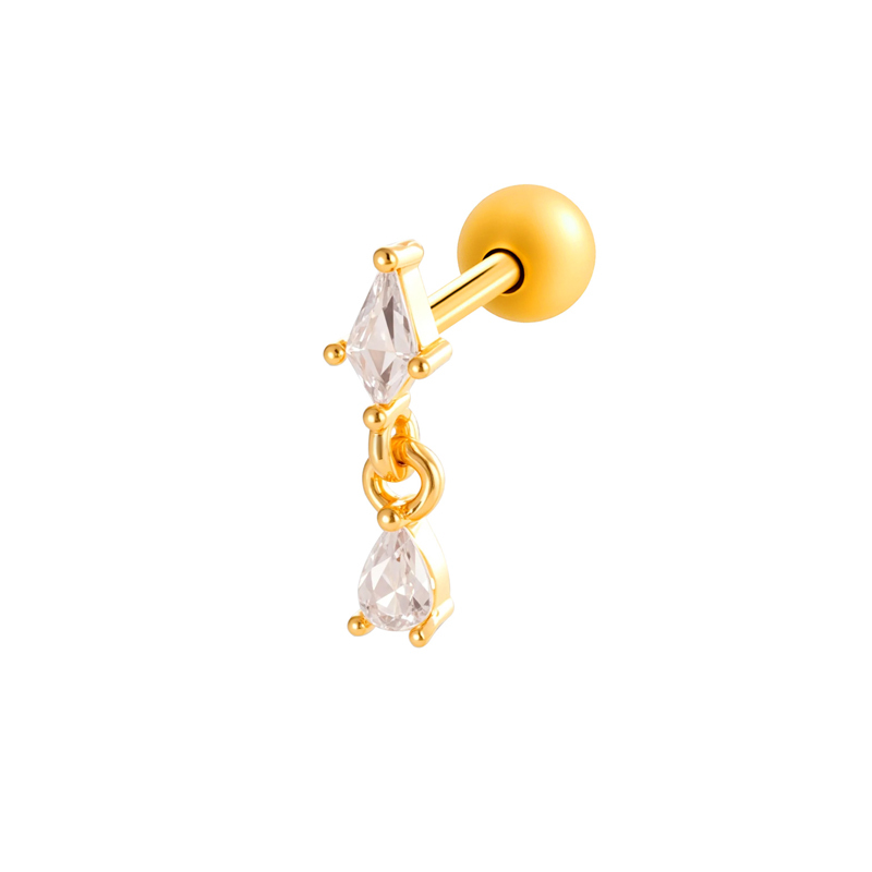 Boucles D'Oreilles Pendantes Papillon Brillantes En Cuivre Et Zircon Pour Femme (1 Pièce)