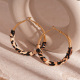 Boucles d'oreilles rondes Silver Needle à imprimé léopard marron 