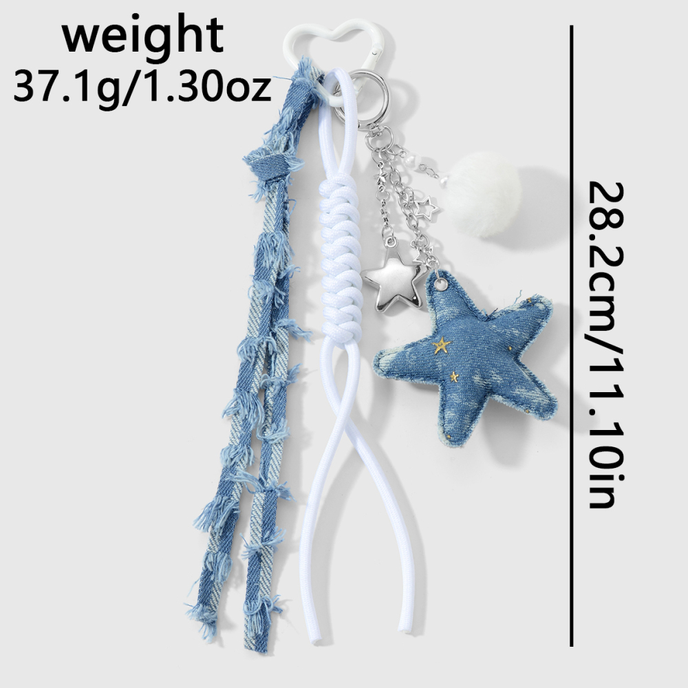 Porte-Clés Étoile En Denim (1 Pièce) h5Image2