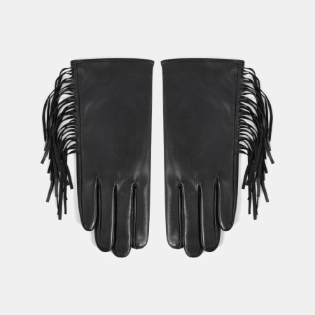 1 paire de gants pour femmes en PU à franges style punk