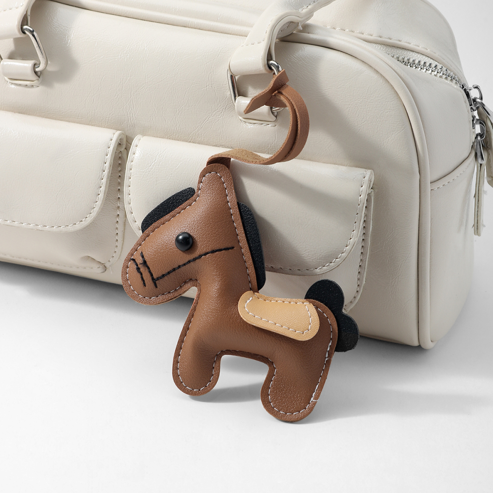 1 Breloque Pour Sac À Main Femme En Cuir Uni, Motif Petit Poney Image7