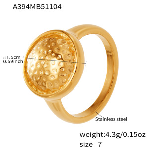 Bague Pour Femme En Acier Inoxydable Doré, Étanche, De Forme Rectangulaire Et Ornée D'Un Zircon, 1 Pièce. h5 