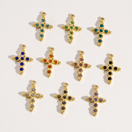 Pendentif croix simple en acier inoxydable étanche pour femme, à faire soi-même (1 pièce)
