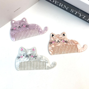 Brosse À Cheveux En Acétate En Forme De Chat Mignon (1 Pièce) h5 Image2